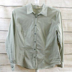 MERONA Ladies Fitted Button-Down Dress Shirt, Green Check